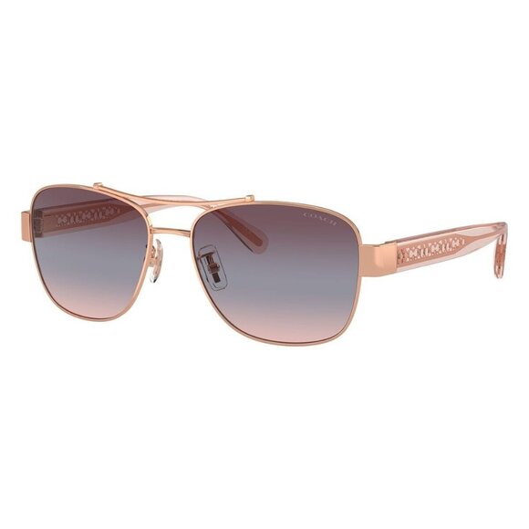 New COACH CR617 Pink Aviator HC7161 9331/0J Sunglasses Women - Picture 1 of 6